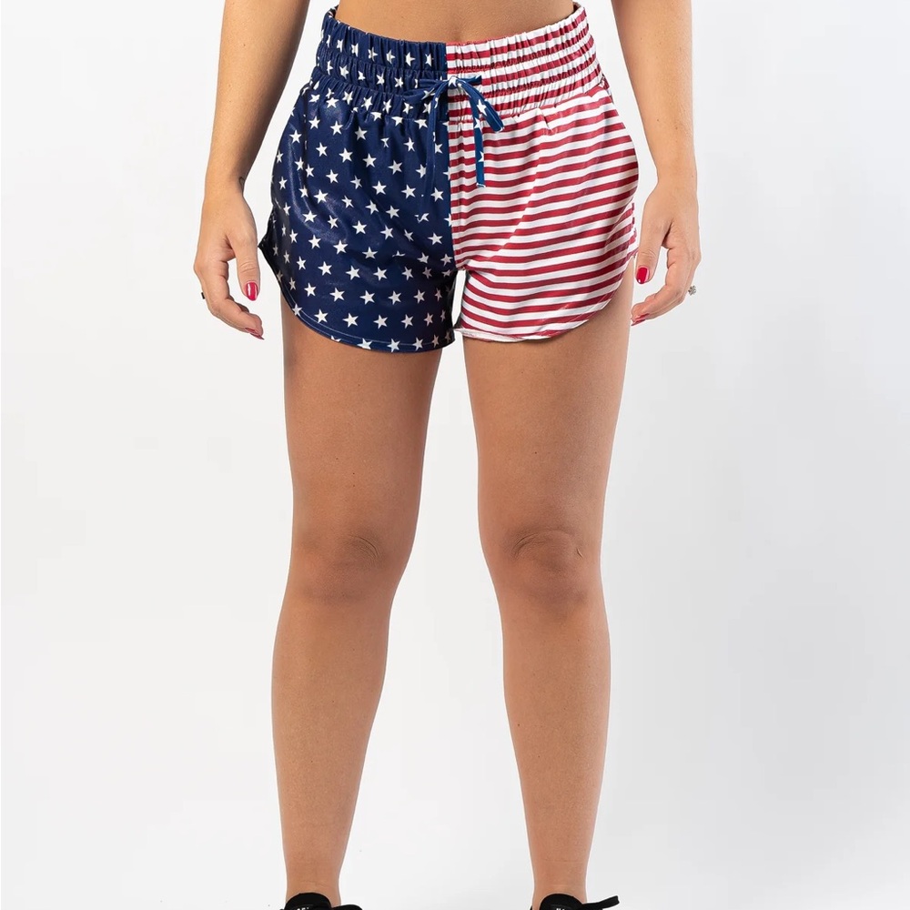 Patriotic Star and Stripe Athletic Shorts